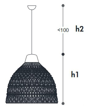 Crowns Incanto Italamp Suspension Lamp - Dimensions